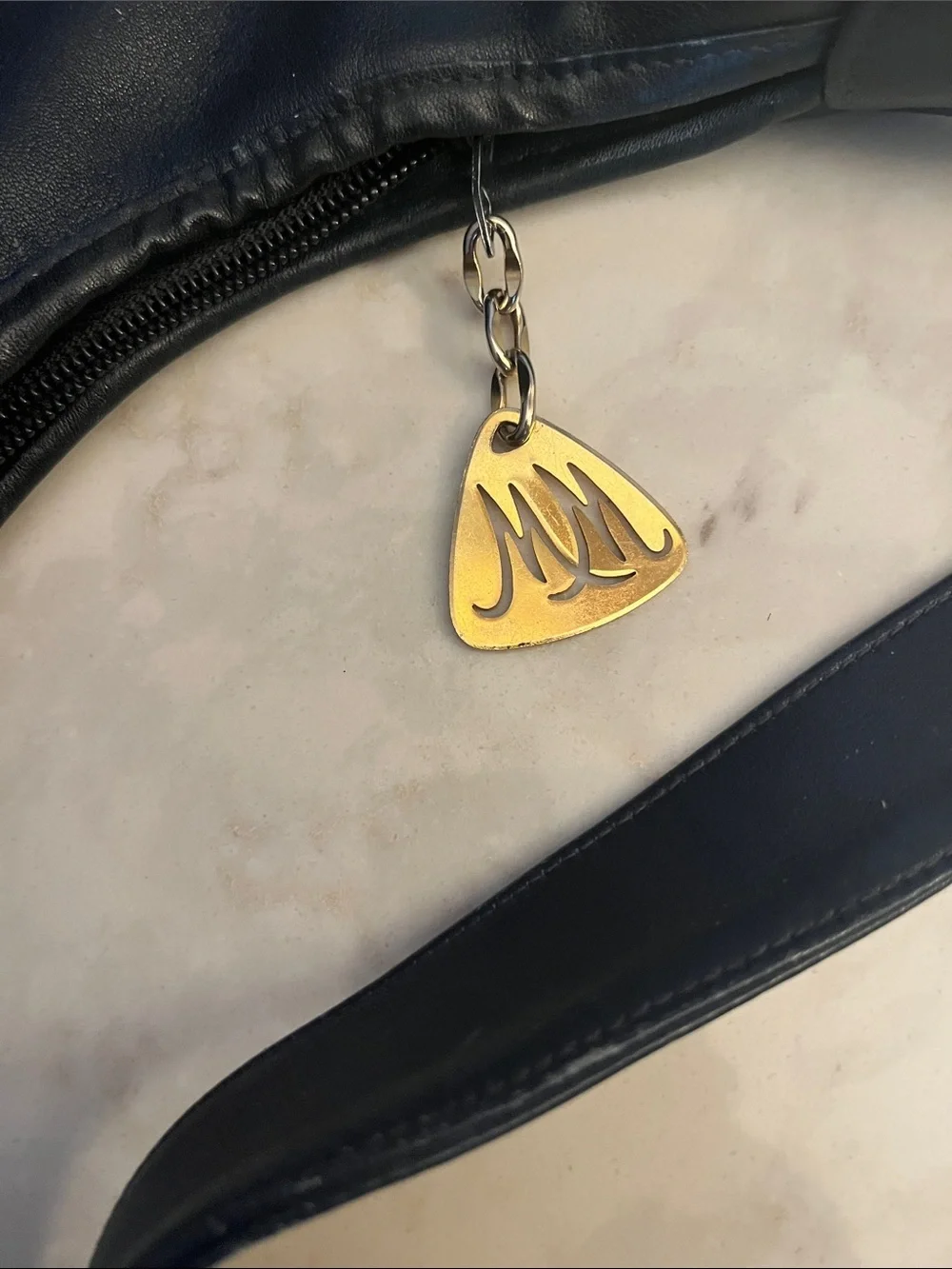Vintage Morris Moskowitz Deep Navy leather Hobo Shoulder Bag Purse gold hardware